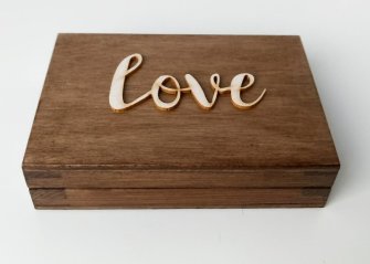 Pudełko rustykalne wzór z love - 0